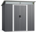 Gizoon 6'x4' Outdoor Storage Shed Metal Garden Shed with Sliding Lockable Doors, Versatile Tool Bike Shed with Transparent Panel Windows, Outdoor Storage Clearance for Backyard, Patio, Dark Gray by Gizoon