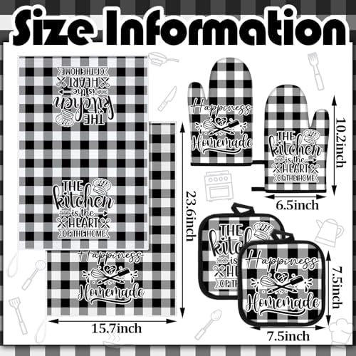 Sratte 6 Pcs Kitchen Decor Accessories Set, Kitchen, Black White - Image 4