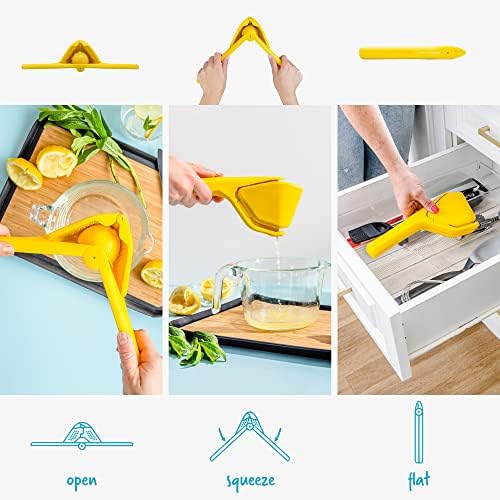 Dreamfarm Fluicer Fold-Flat Citrus Juicer - Lemon Easy, manual fresh lemon juice squeezer with pip catcher, suits lemons and limes, compact storage, 10" - Image 3