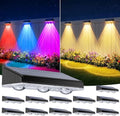Solar Fence Lights Outdoor 12 Pack, Upgraded Brightness 3X LED Lens Fence Lights Solar Powered, 9 Fixed Colors & RGB Lights, IP65 Waterproof Solar Lights for Outside Backyard/Railing/Step/Patio by BONLION