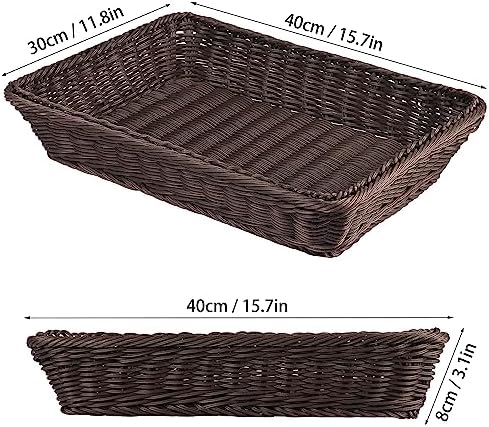 4 PCS 16x12 Inch Wicker Bread Basket, Woven Serving Basket, Tabletop Food Serving Basket for Restaurant, Bakery, Family Party, Hotel, Fruits, Vegetables and Snacks, Coffee - Image 2