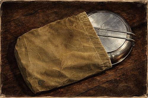 Camp Skillet Bag, Waxed Canvas Storage Bag for Skillets - Image 4