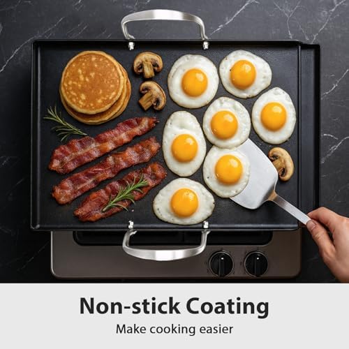 Utheer 16.5x10 Ceramic Nonstick Stainless Steel Griddle for Gas Grill - Image 3