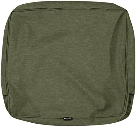 Classic Accessories Montlake Water-Resistant 21 x 22 x 4 Inch Outdoor Back Cushion Slip Cover, Patio Furniture Cushion Cover, Heather Fern Green, Patio Furniture Cushion Covers by ClassicAccessories