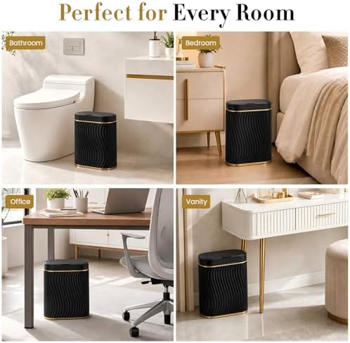 Ogikey Bathroom Small Trash Can with Automatic Touchless Lid, 2.6 Gallon Smart Garbage Can Narrow Waterproof Trash Bin for Bedroom, Office, Living Room - Image 6