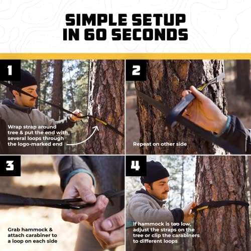 Wise Owl Outfitters Hammock for Camping Single Hammocks Gear for The Outdoors Backpacking Survival or Travel - Portable Lightweight Parachute Nylon SO Charcoal & Red - Image 5