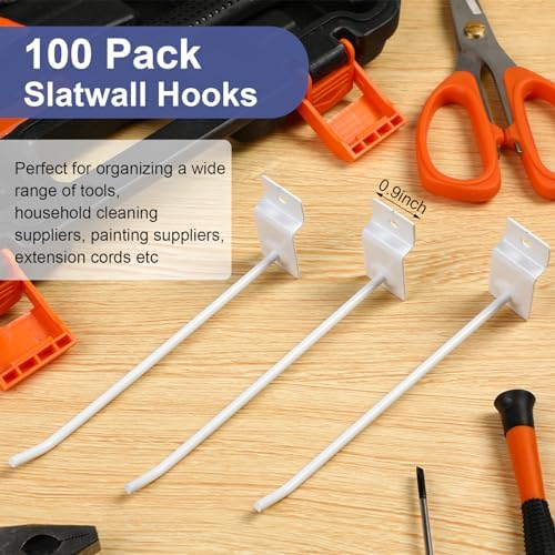 Tandefio 100 Pcs Slatwall Hooks 6 Inch Metal for Panel Display - Image 6