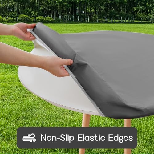 Romanstile Round Fitted Vinyl Tablecloth with Elastic Edge 100% Waterproof - Image 2