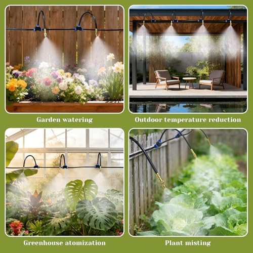 Drip Irrigation System,100 Ft Quick-Connect Garden Sprinkler Kit with 16pcs 360° Adjustable Nozzles for Garden, Lawn, Greenhouse, Raised Beds & Outdoor Plants - Image 6