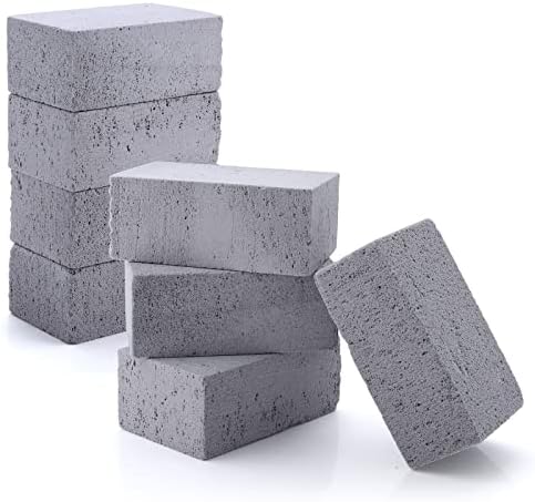 HaSteeL Grill Cleaning Brick, Griddle Pumice Stone for Removing Stains Kit of 8, Commercial Grade Grill Block Cleaner Accessories for Flat Top, Racks, Cast Iron, Sink, Effective & Reusable Clean Tool by HaSteeL