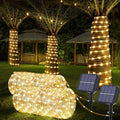Solar Rope Lights, 2 Pack Total 66ft 200LED Solar String Lights, 8 Modes by Jnaurb