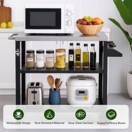 Endark Grill Cart, Grill Table, Outdoor Kitchen Rolling Dining Table, Outdoor Garden Patio BBQ Kitchen Food Prep Table Cart, Stainless Steel Tabletop - Image 5