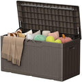 105 Gallon Deck Box Outdoor Indoor Waterproof Storage Box, Brown by Acurax