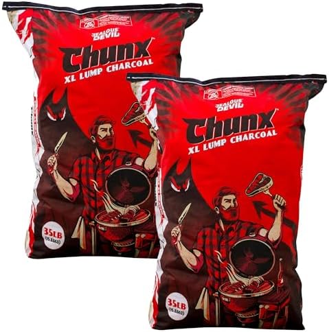 Jealous Devil 2 Pack Chunx XL Lump Charcoal, 100% All Natural BBQ Hardwood by JealousDevil