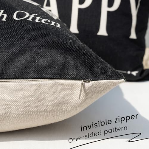 Black and White Welcome to Our Porch Outdoor Lumbar Pillow Covers Waterproof 12x20 Set of 2, Decorative Outdoor Lumbar Pillows 12 x 20, Front Porch Decor Patio Furniture Pillows (Without Inserts) - Image 4