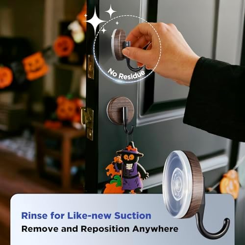 OUTXE Wreath Hanger for Front Door, Upgraded Suction Cup Reef Hook - Image 3