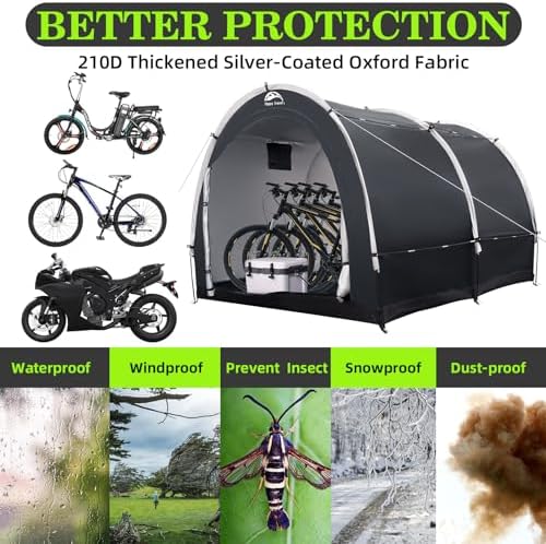 Happy Travel Outdoor Waterproof Bike Storage Tent Shed for 2/3/4/6/8 Bikes - Image 5