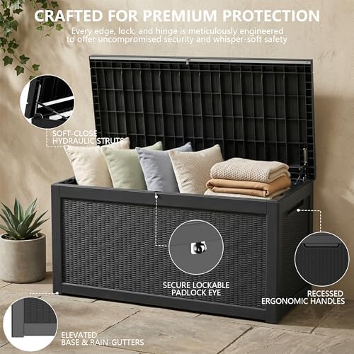 Outdoor Storage Box,320 Gallon Waterproof Deck Box [Upgraded 3.0] - Image 3