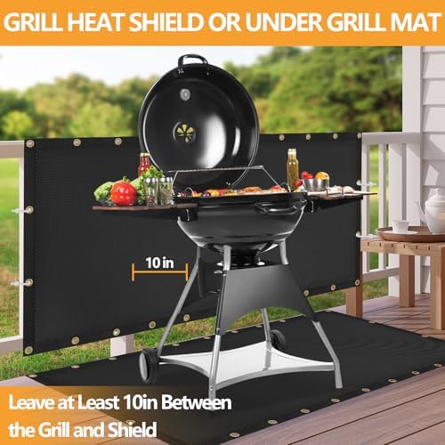 Fireproof Grill Heat Shield for Deck Railing/Wall, 4'x3', Black - Image 4
