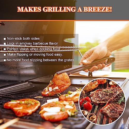 Grill Mesh Mat Set 5, Non Stick BBQ Grill Mats, Heavy Duty, Reusable - Image 5