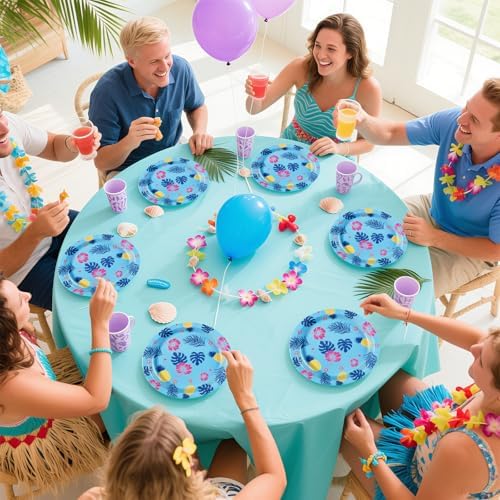50Pcs Hawaiian Paper Plates 9 Inch for Summer Beach Pool - Image 6