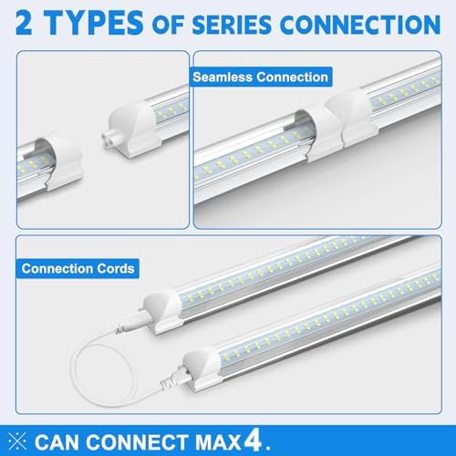 SHOPLED (25-Pack) 8FT LED Shop Light, 80W 10800LM 6000K Cool White - Image 3