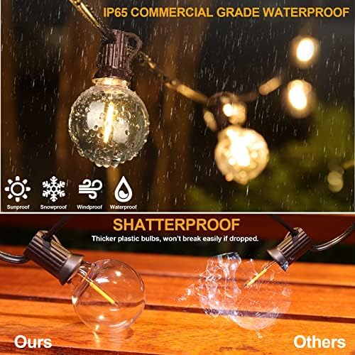 Mlambert 150Ft(3x50Ft) Outdoor String Lights, G40 Globe Patio Lights with 75+6 Dimmable Shatterproof LED Hanging Bulbs for Backyard Party-Black Wire - Image 3