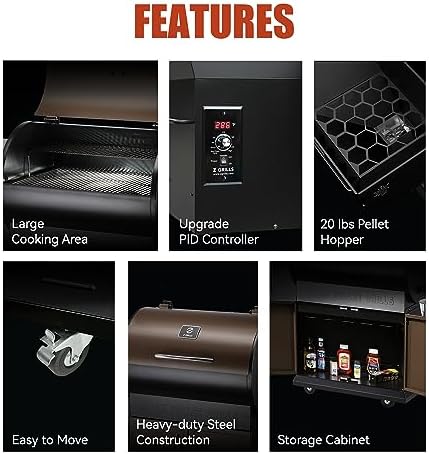 Z GRILLS Wood Pellet Grill Smoker with PID Control, Rain Cover, 700 sq. in Cooking Area for Outdoor BBQ, Smoke, Bake and Roast, 700D - Image 2
