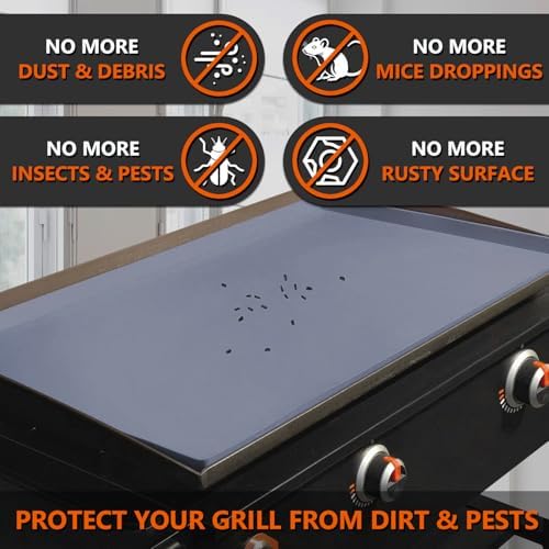22" Silicone Griddle Mat for Blackstone 22 Inch Grill, Heavy Duty Food Grade Silicone Griddle Cover, Protect Your Grill from Dirt & Rust All Year Round (Gray) - Image 3