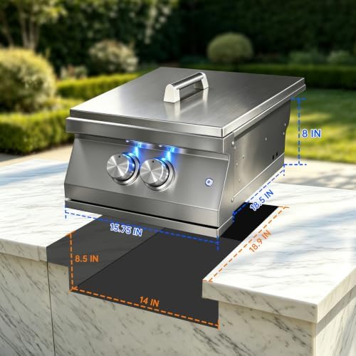 60,000 BTU Built-in Liquid Propane Power Burner for Outdoor Kitchen - Image 3