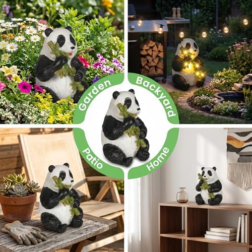 10.3 Inch Large Solar Garden Panda Statue - Image 6