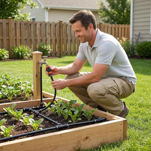 Drip Irrigation System, Upgrade Garden Irrigation Kit - 66Ft 5/16" with 20 pcs Adjustable Copper Nozzles,Automatic Atomizing Watering Sprinkler System for Outdoor,Raisedbed,Lawn,Greenhouse - Image 5