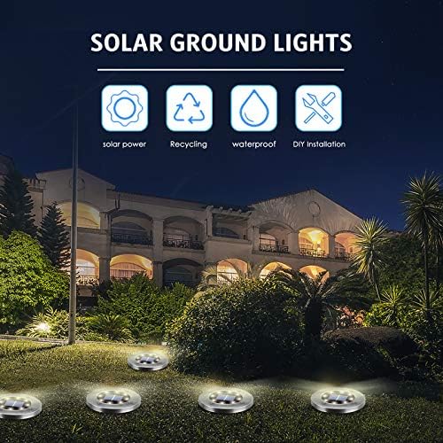 OULONGER 4.6inch Solar Ground Lights, Garden Solar Outdoor Waterproof Pathway Bright In-Ground Landscape Lights for Patio, Lawn, Yard, Driveway, Step and Walkway(White Light 12Packs) - Image 4