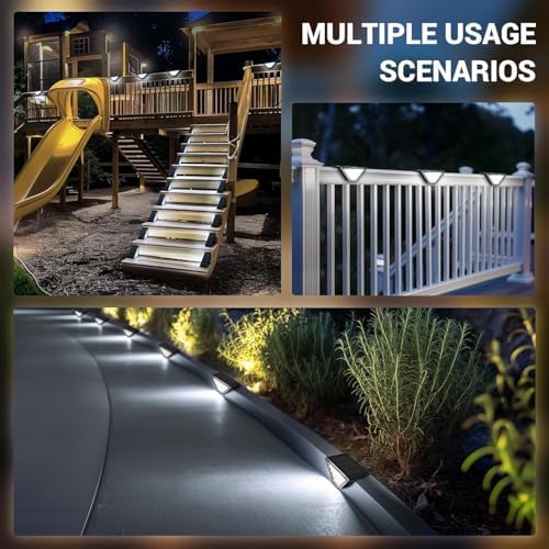 PATIOWIN 20 Pack Solar Step Lights for Outside, 24 LEDs Solar Stair Lights Waterproof IP65, Solar Deck Lights Outdoor Decor for Garden, Porch, Pathway, Patio, Fence, Balcony - Image 2