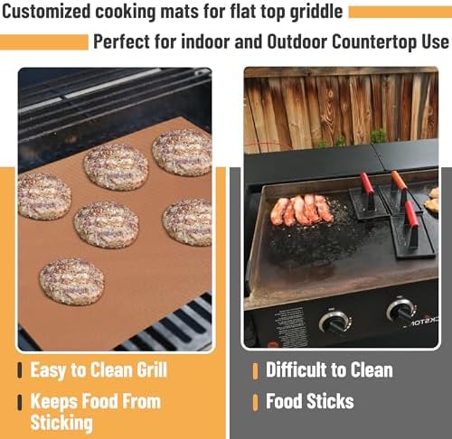 UNCO- Copper Grill Mats for Outdoor Grill, 13" x 15.8", 7 Pack, Nonstick Reusable Grilling Mats for Outdoor Grill, BPA and PFOA Free with PTFE-Fiberglass Coating - Image 6