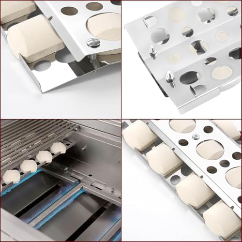 GasSaf 16" Briquettes Tray for Summerset Sizzler 26" 32" 40" Grill, Parts for RCS Premier RJC009P RJC32A RJC26A RJC40A RJC32AL RJC40AL Grill Briquettes Heat Plates, 4 Packs 16 x 6.5 Sizzler Plates - Image 4
