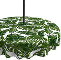 LVTXIII Outdoor Tablecloth with Umbrella Hole and Zipper, 60 Inch Water-Repellent Patio Table Cloth, Round Table Covers for Backyard Garden, Palm Green by LVTXIII