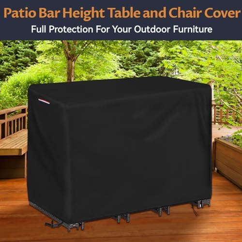 Patio Waterproof Bistro Set Bar Table Cover, 62"L x 22"W x 30"H - Image 7