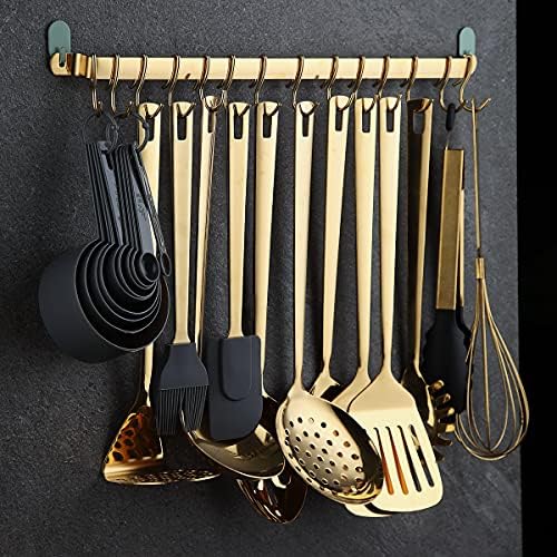 Gold Cooking Utensils Set, Kyraton Stainless Steel 37 Pieces Kitchen Utensils Set with Titanium Gold Plating, Kitchen Gadgets Tool Set with Utensils Racks Heat Resistant Dishwasher Safe - Image 3