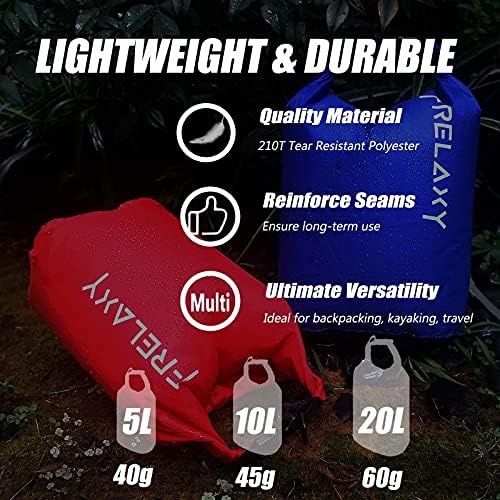 Frelaxy Dry Bag 3 Pack, Ultralight Waterproof Dry Sack for Outdoor Use - Image 5