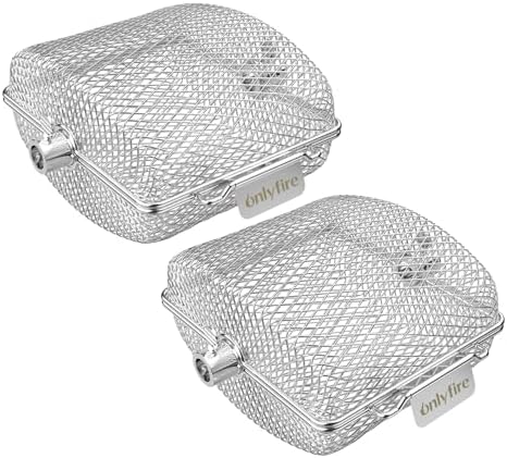 onlyfire Stainless Steel Rotisserie Basket Kit, Set of 2 by onlyfire