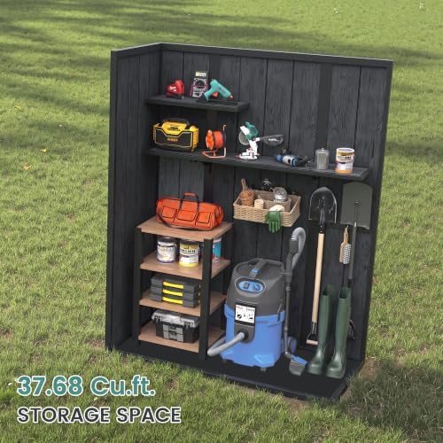 UDPATIO 51 Cu.ft Vertical Outdoor Storage Shed with Shelving Brackets,Grey - Image 4