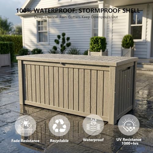 Outdoor Storage Box,200 Gallon Waterproof Deck Box [Upgraded 3.0] - Image 5