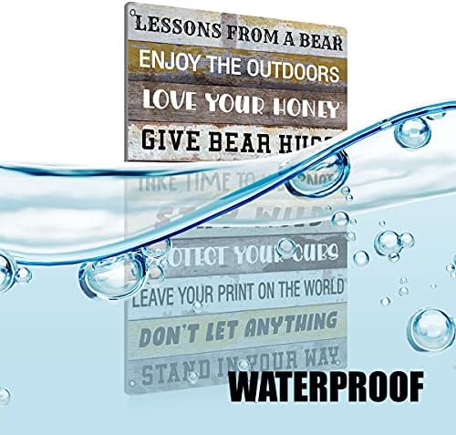 BEASTZHENG Funny Lesson from a Bear Metal Tin Sign Wall Art Decor Rustic Bear Advice Sign for Home Country Decor Gifts - Image 3