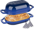 Wildone Enameled Cast Iron Dutch Oven Pot with Lid, Oval Bread Oven by Wildone