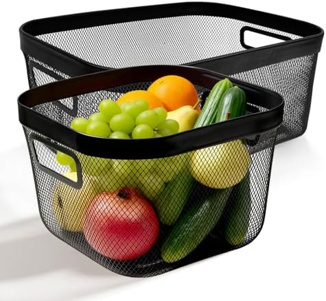 2 Pack Picnic Baskets, Garden Storage Baskets with Built-in Handle by Erthskda