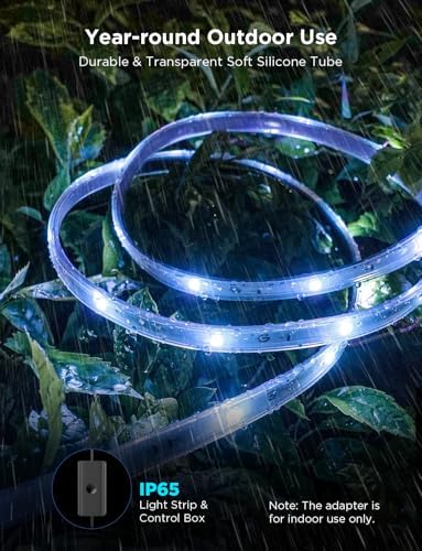 Govee Outdoor LED Strip Lights, 98.4ft Smart Outdoor Lights Work with Alexa and Google Assistant, App Control, IP65 Waterproof, RGBIC Lights for Patio, Eave, Party Decorations - Image 5