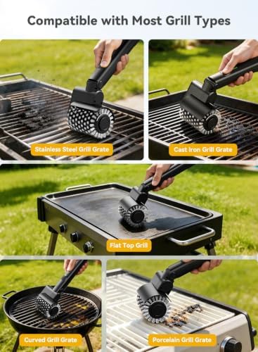 Electric Grill Brush, YFFVA Cordless BBQ Grill Brush & Cleaner for Outdoor Grill, 3-Speed 3 Brush Heads, Rechargeable, Reinforced Metal Bristles, 150 Min Runtime, Angle Adjust - Image 6