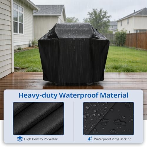 SunPatio 55 Inch Grill Cover for Outdoor Grill Heavy Duty Waterproof, Black - Image 3