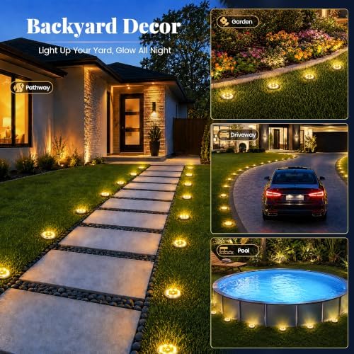 SOLPEX 20 Pack Small Solar Ground Lights, Pathway Lights Warm White - Image 2